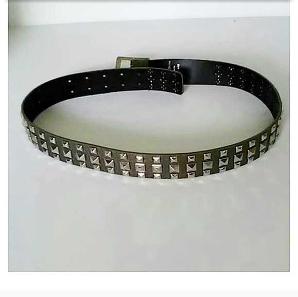 Gray and Silver Faux Leather Studded Belt - Picture 8 of 8